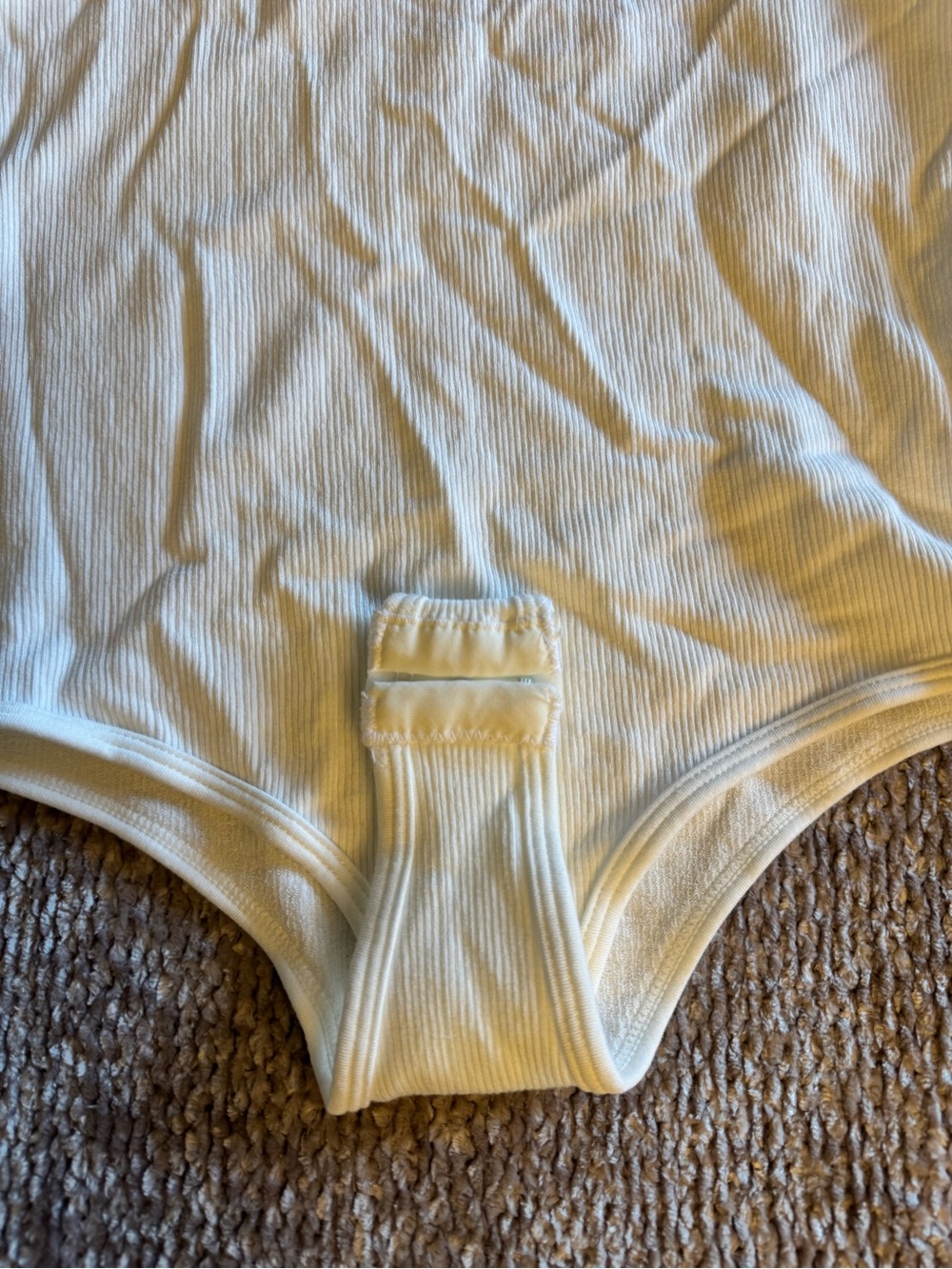 White Ribbed One-Piece Bodysuit - Picture 5 of 5